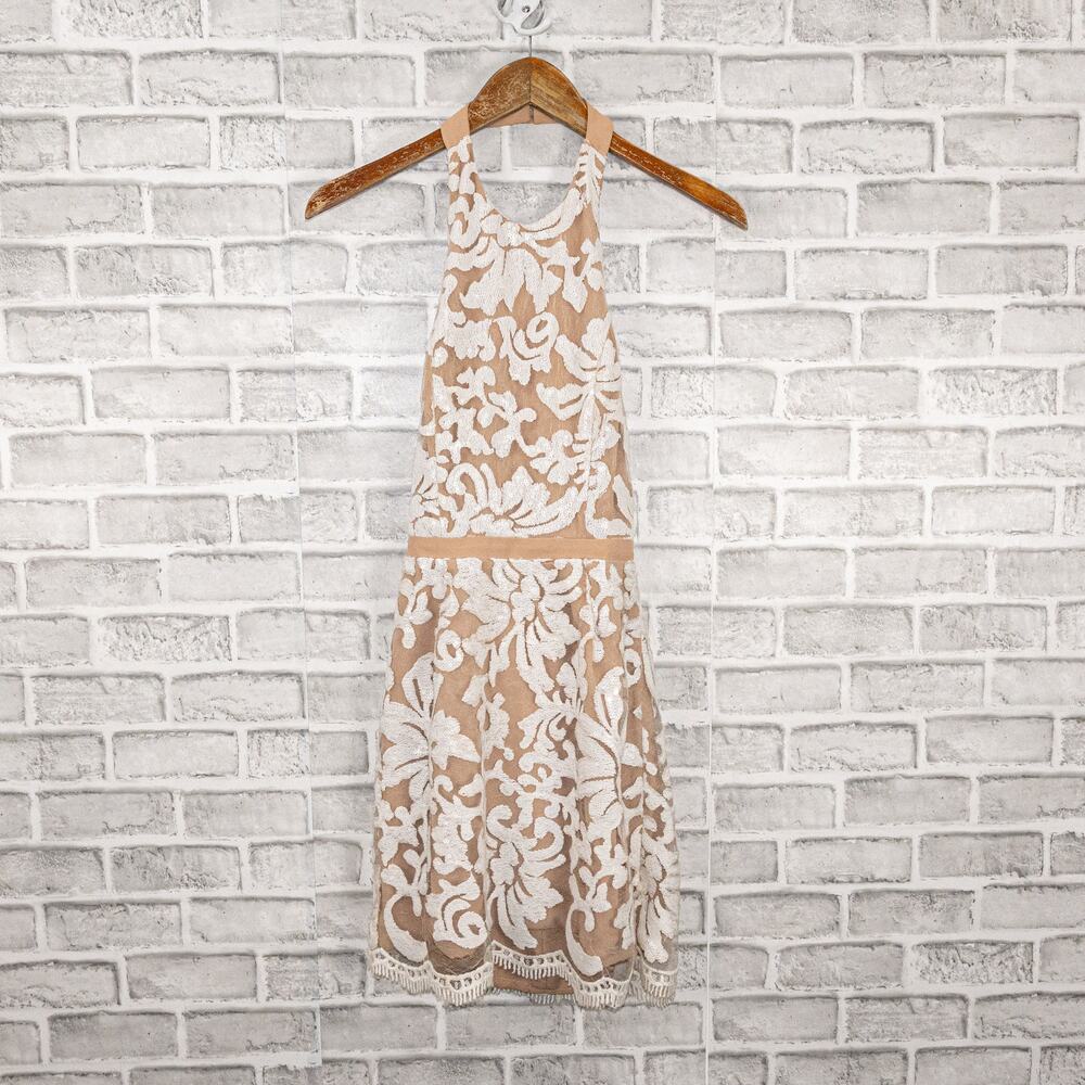 Dress The Population Women's Sequin Floral Mesh Halter Dress sz Small - Picture 15 of 15
